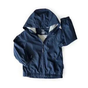 Little Bipsy Boys Windbreaker 12-18m Navy Blue Gray Hooded Baby Jacket Full Zip